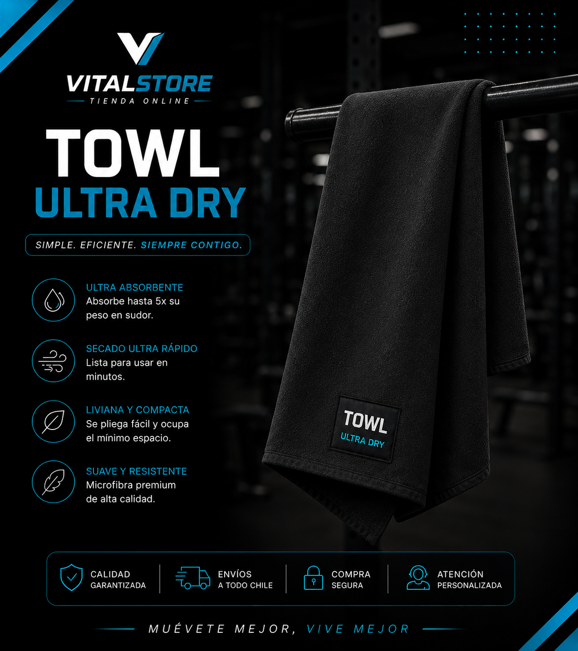 TOALLA ULTRASECADO MICROFIBRA