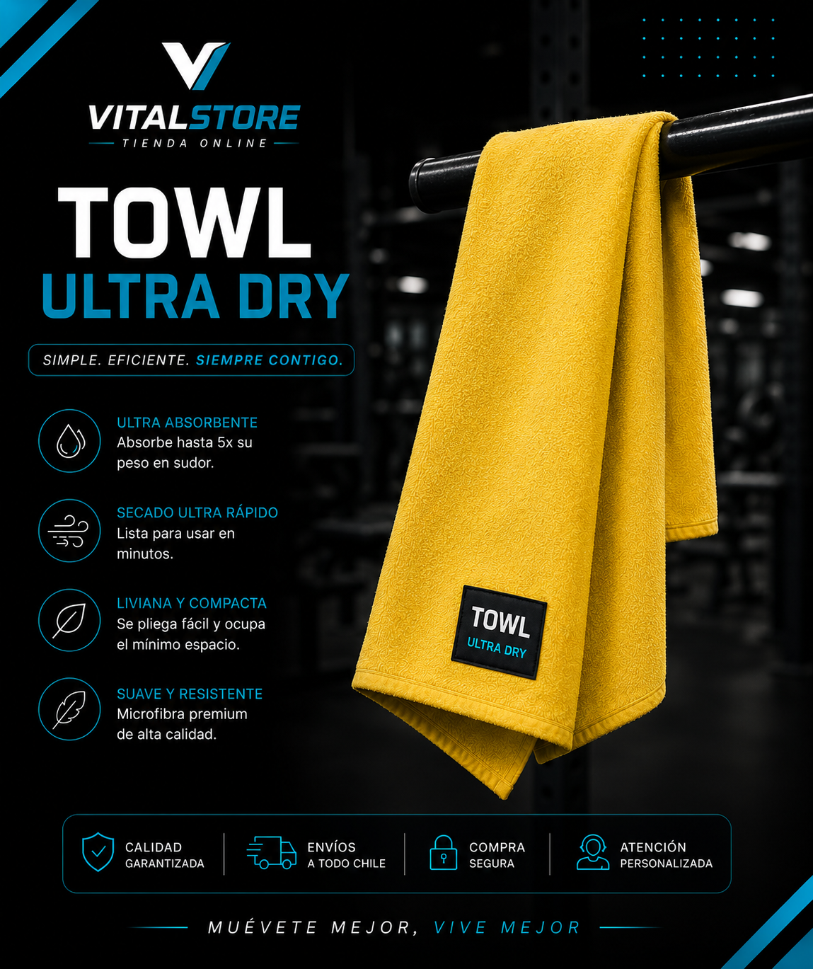 TOALLA ULTRASECADO MICROFIBRA